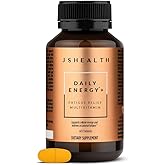 JSHealth Daily Energy Supplement - Once Daily Supplements for Energy and Fatigue - Multivitamin with Ginseng, Rhodiola & Methylated B12 for Relief from Occasional Fatigue, 60 Count