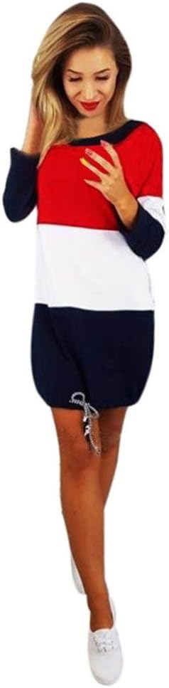 iHee Mini Dress, Womens Casual Long Sleeve Dresses Party Pocket Short Dress