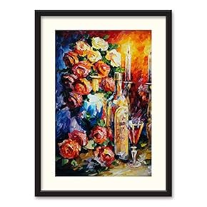 Black Framed Canvas Wall Art Oil Painting Flower Home Artwork Decoration for Living Room, Bedroom - 23x31 inches