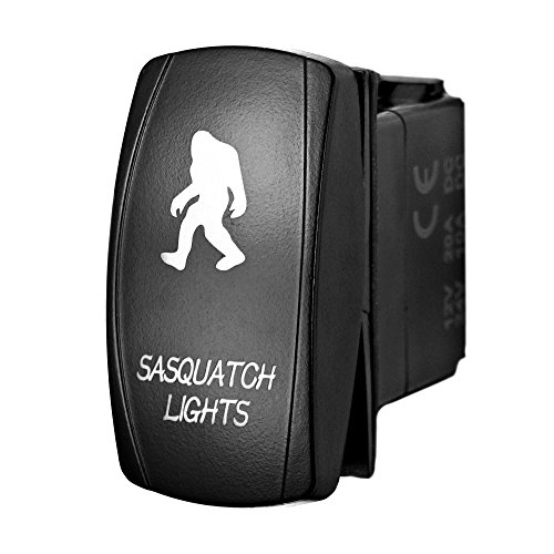 STVMotorsports 5 Pin Laser Automotive Rocker Switches On/Off LED Light 12V 20A - Interior Accessories for Car, Truck, UTV, ATV, Utility and Off-Road Vehicles (Sasquatch Lights, Green) - Thumbnail 2