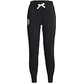 Under Armour - Womens Rival Crest Joggers Pants, Color Black/White (001), Size: Large