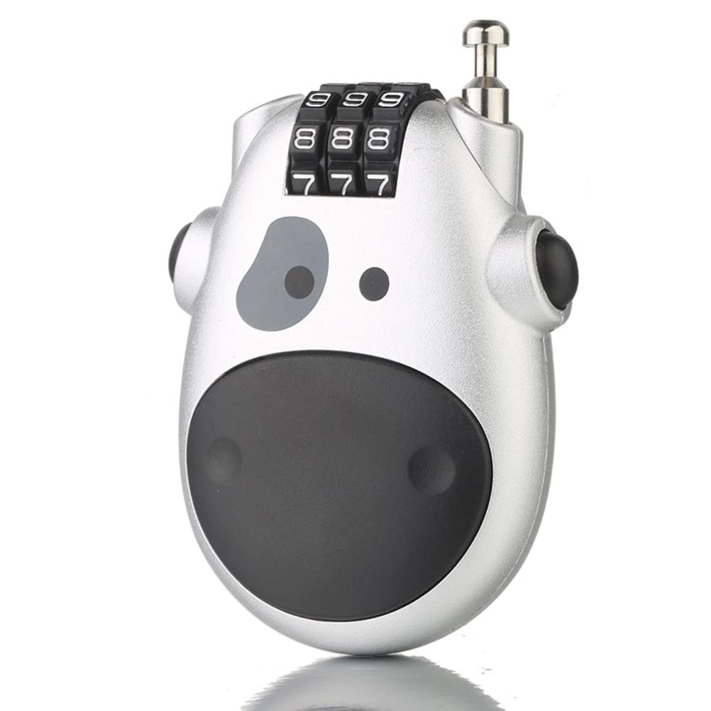 CeFoney Retractable Cable Lock, 3 Digit Combination Number Padlock for Luggage, Bike, Ski, Snowboard, Pushchair and Stroller
