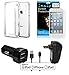 iPhone 7 plus case with accessory bundle - iPhone 7 PLUS Clear Invisible Slim Case + 3-pack Clear Screen Protector + Car USB + Wall USB Charger + Apple Certified [MFI] lightning Cable (5-items)