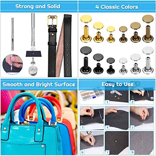 2 Leather+Rivets+Shynek+Double+Setting