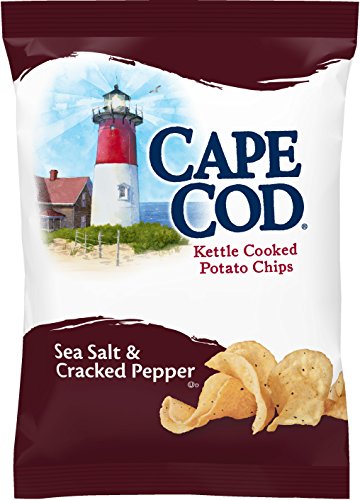 Cape Cod Potato Chips, Sea Salt and Cracked Pepper, 8 Ounce (Pack of 12)