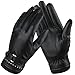 Winter Women's Touchscreen Texting Driving Warm Pu Leather Gloves, Fleece Lining Warm Gloves for Women, Black, Medium