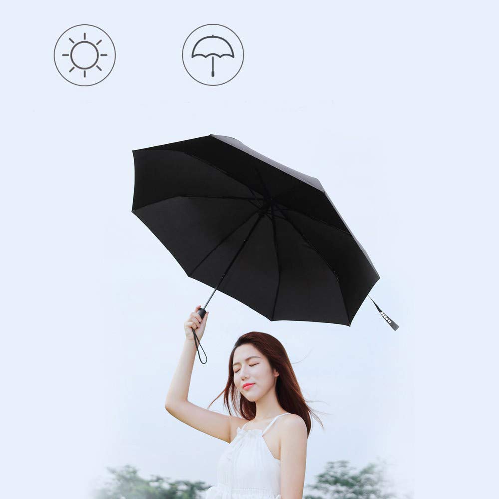 Glamore 折りたたみ傘 自動開閉 晴雨兼用 大きい 軽量 ファッション 黒 ワンタッチ おしゃれ 紳士傘 8本骨 風に強い (ブラック)