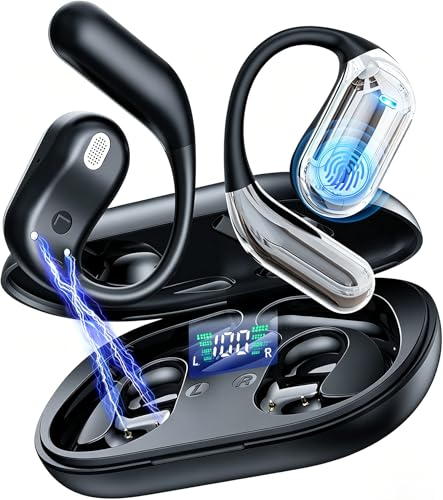 EUQQ Open Ear Kopfhörer Bluetooth 6.1 KI 50 Std Sport Kopfhörer für Laufen
