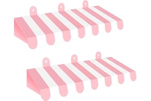 Abilat 2 Pcs Circus Awnings Decorations 3D Striped Awning Wall Decorations for Carnival Circus Party Carnival Stand Decor of Classroom (Pink and White)
