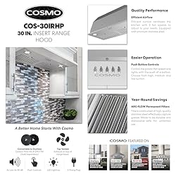 COSMO COS-30IRHP 30 in. Insert Range Hood with Push