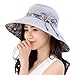 HINDAWI Sun Hats for Women Summer UPF 50+ Womens Beach Sun Hat Foldable Wide Brim Cap