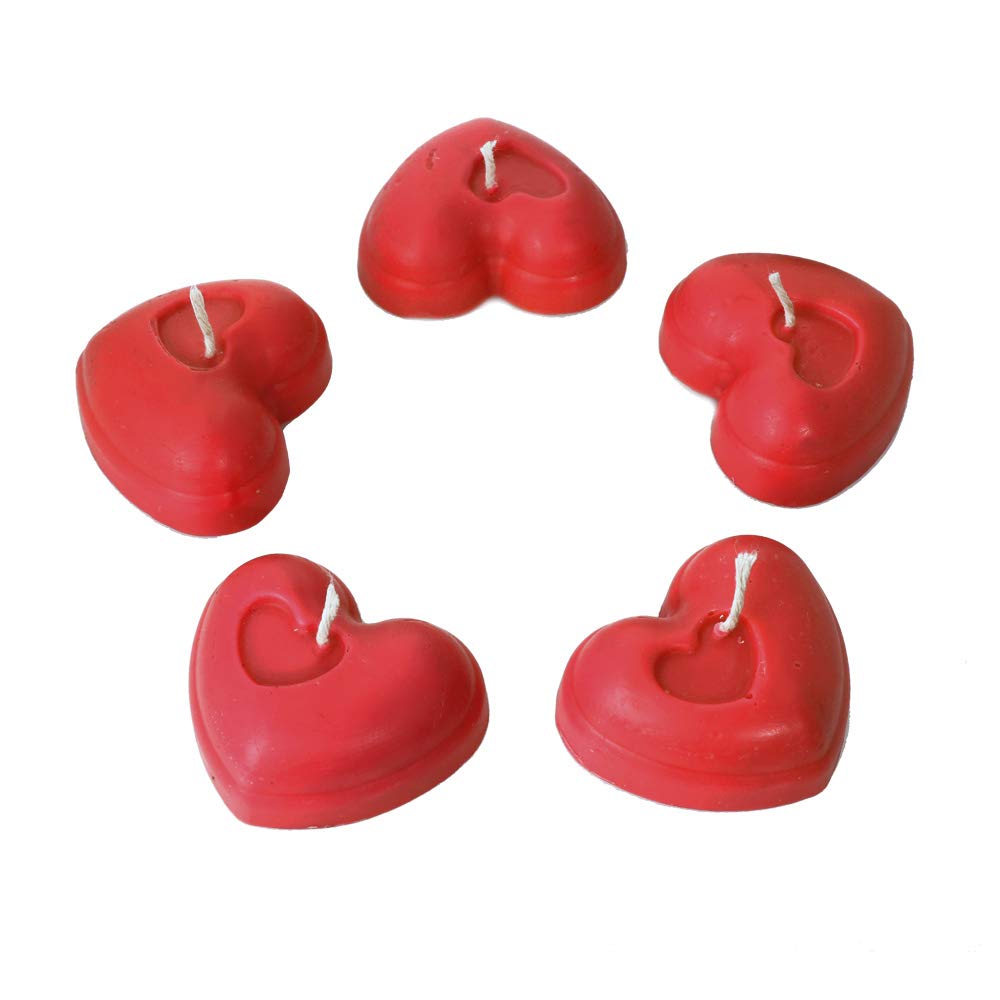5X Beeswax Romantic Heart Candles Valentine's Day Love Wedding red 36369