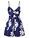 Women Sexy V Neck Printed Spaghetti Strap Beach Romper Shorts Jumpsuit Summer Playsuit, Light Blue 2, Small