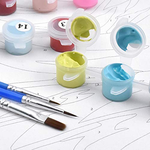 NATUCE Malen Nach Zahlen DIY Ölgemälde für Kinder Erwachsene Anfänger, DIY Malen Nach Zahlen Vorgedruckt Leinwand-Ölgemälde Geschenk Kits Home Haus Dekor - Bunter Katze 40 * 50 cm (Ohne Rahmen) – Bild 4