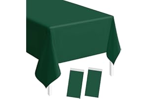 SietDESEO 2 Pack Green Plastic Tablecloth Rectangle 54 x 108 Premium Disposable Table Cloth Plastic Green Table Cover for Wedding Baby Shower Party Decorations