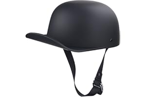 Uchoose Baseball Style Cap Motorcycle Helmets Matte Black Unisex-Adult Helmet for Adults Motorcycle Motorbike Moped Street Bike DOT Approved