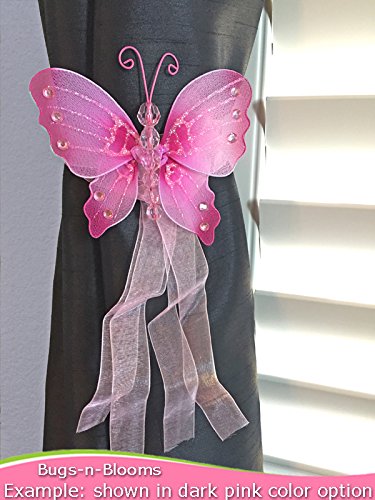 Butterfly Curtain Tiebacks Purple Lavender Crystal Nylon