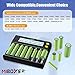 Smart Universal Battery Charger,MiBOXER 18650 Battery Charger 8 Bay LCD Display Li-ion LiFePO4 Ni-MH Ni-Cd AA 21700 20700 26650 18350 17670 RCR123 18700