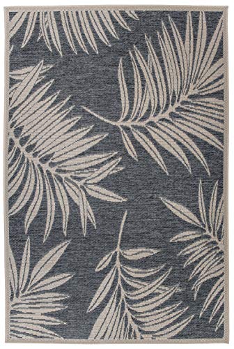 Rugshop Leaf Design Indoor/Outdoor Area Rug 7'10" x 10' Blue