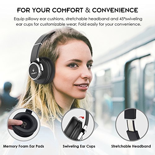 Fetta Wired On Ear Headphones with 3.5mm Audio Cable Wireless Stereo Bluetooth Headphones with Mic Protable Headsets Earphones for Smartphones,PC,Laptop,MP3 Player and More (Red)