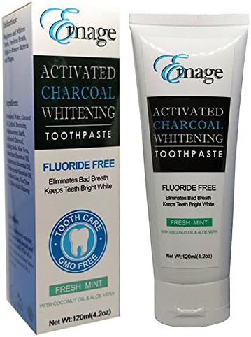 Emage Natural Activated Charcoal Teeth Whitening Toothpaste - Oral Hygiene Dental Tooth Care, Fluoride Free, Stains Remove, Fresh Mint Flavor- 120ml