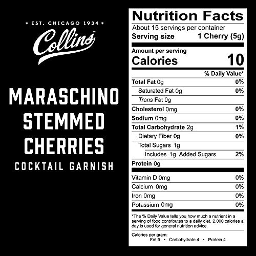 Collins Consumables Stielgarnier Royal Anne Cherries Premium für Cocktails, Martinis, Manhattan, Old Fashioned, Desserts… – Bild 3