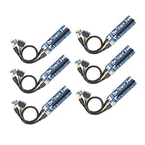 (6 Pack) 6-Pins Powered PCI-E PCI Express Riser – Ver 006C – 1X Tot 16X PCIE USB 3.0 Adapter-Kaart – Met USB…