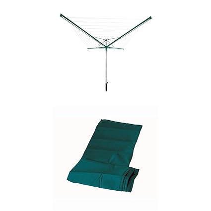 Leifheit Wäscheschirm Linomatic 500 Deluxe mit Leineneinzug für saubere Wäsche, Wäschespinne für die ganze Familie, Wäschestä