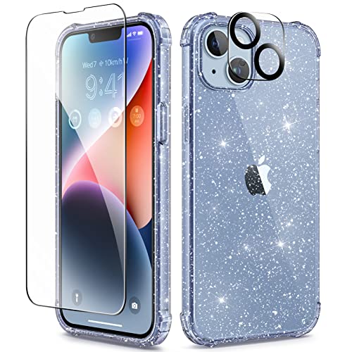 BERFY for iPhone 14 Case Glitter, with [Screen