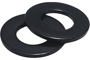 KUPROWIN 1" Flat Washer, 2" Outside Diameter, 1 inch Stainless Flat Washers, 1" x 2" Washers Black Finish; 10pcs