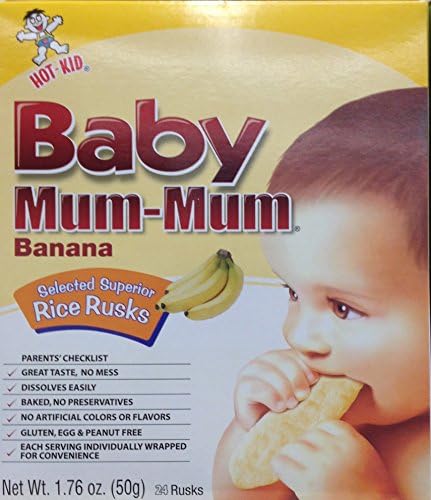 Hot Kid Baby MUM MUM RICE RUSKS Banana 1.76oz. (Pack of 5)