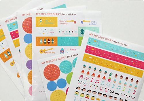 6 Sheets My Melody Deco Craft Paper Stickers Diary Sticker Scrapbook Gift