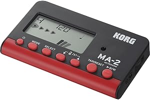 Korg MA-2 Digital Metronome for Orchestral Instruments w/ Large Display and 400-Hours Battery Life - Black/Red