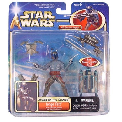 Star Wars JANGO FETT Deluxe Set AOTC Episode 2 w/ electronic jetpack and accessories