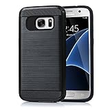 Turata S7 Case Galaxy S7 Case Heavy Duty Dual Layer Protection Case with Slim Meta Metallic Brush Finish Back with Shock Absorbing TPU Inner Layer for Samsung Galaxy S7