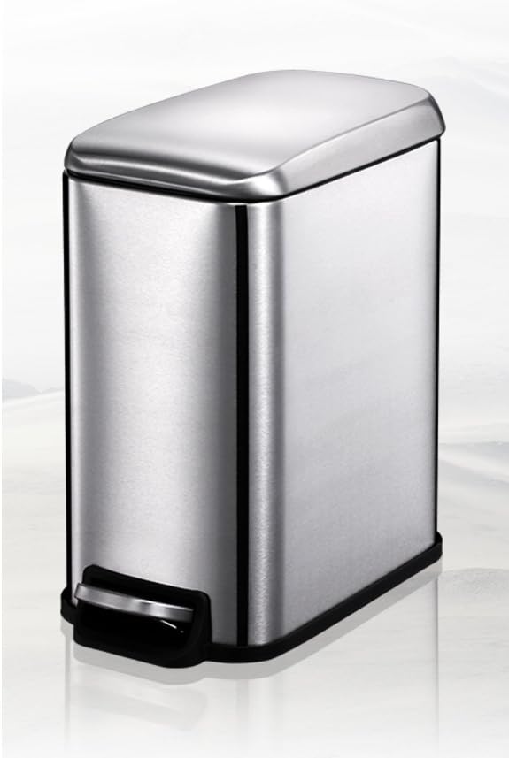 KOSJDUIASC Rectangular dustbin/Restroom,[Creative],Bedroom, Stainless Steel dustbin/[Foot],European Style,Kitchen, Living Room Trash can-E