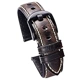 Carty Genuine Calfskin Oil-Tanned Leather Watch Strap Band Replacement Watch Straps 20mm 22mm 24mm 26mm