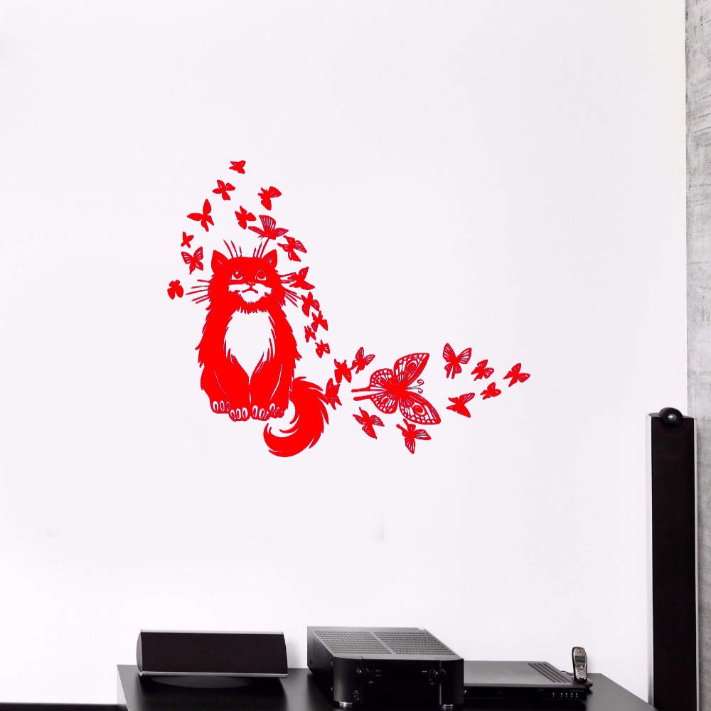 guijiumai Vinilo Tatuajes de Pared Cute Cartoon Clever Cat ...