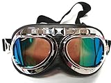 Oumers TMS WWII Raf Vintage Goggles, Aviator Pilot Style Motorcycle Cruiser Scooter Goggle, Bike Caf¨¦ Racer Cruiser Touring Half Helmet Goggles, Cool MTB Bicycle Summer Winter Snowboard Windproof glasses