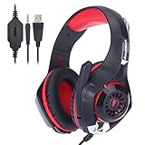 KKmoon Beexcellent GM-1 Professional Esport Gaming Headset Headphone Earphone Over Ear 3.5mm & USB with Microphone LED Light Noise Reduction for PS4/Xbox One/Mac/PC/iOS/Android