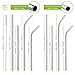 Reusable Stainless Steel Drinking Straws with Silicone Tips - Set of 8 10.5 & 8.5 Inch Diameter 0.31&0.24