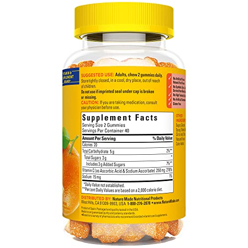 Nature Made Vitamin C 250 mg per serving, Dietary Supplement for Immune