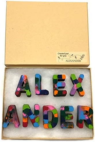 Personalized Kids NAME Crayons in a Gift Box - Custom Alphabet Rainbow Crayons - Birthday Gift - Party Favors - Stocking Stuffer - Made in the USA from Crayola Crayons (9-11 Letters)