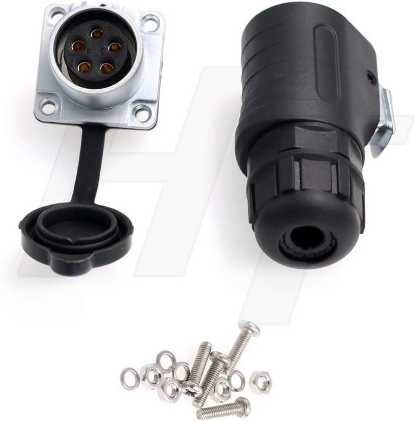 HangTon LP20 5 Pin Waterproof 30 Amp Connector Industrial Power Equipment LED Display Plug Panel Socket, grey|black|beige - Image 3