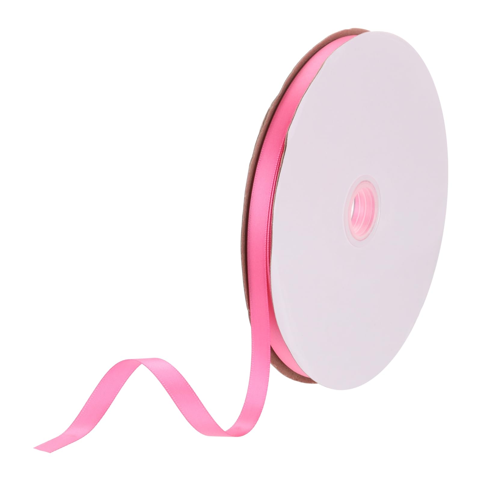 DMiotech 10mm Satin Ribbon 91m/300ft Thin Double Face Fabric Grosgrain Ribbon for Gift Wrapping Floral Hair Flower Bouquet, Dark Pink