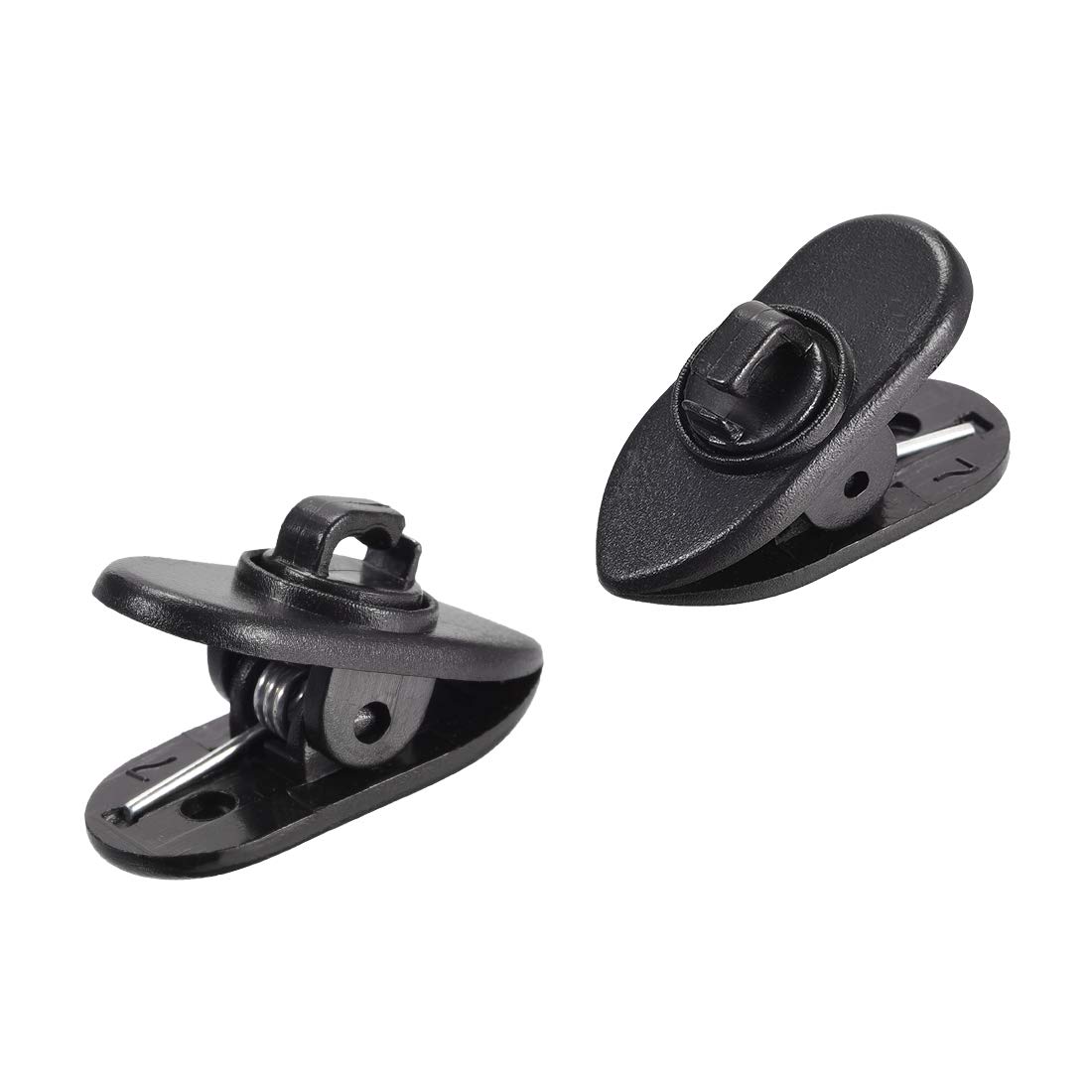 sourcing map 2 Pieces Earphone Clips Wire Shirt Rotate Black Earphone Cable Clothing Clip for Fixing Headphone Wire