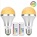 NetBoat LED Color Changing Light Bulb with Remote Control,10W E26 RGB+Warm White LED Bulbs Dimmable,Memory Function and Wall Switch Control,Ideal Lighting for Home Decoration,Stage,Bar,Party,2 Pack