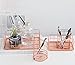 Caveen Metal Wire Mesh Basket Copper Rose Gold Basket For Office Bathroom Bedroom Essential Oil Storage Makeup Brushes Organizer Medium