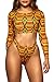 ESONLAR Womens Chic 3D Tribal Aztec Print Long Sleeve 2PCS Bathing Suit Swimwear M