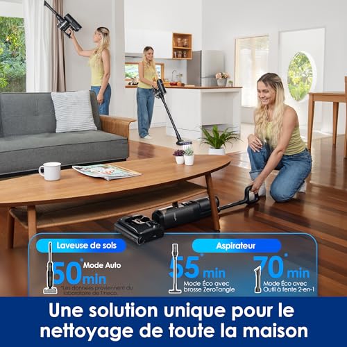 Tineco Floor One Switch S7 Stretch Vacuum Cleaner, 5-in-1 Cordless Mop Vacuum Cleaner, Flat 180°, Two-Edge Cleaning, Extended Autonomy, FlashDry 85°C Self-Cleaning